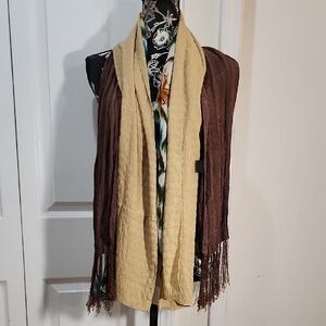 3 Brown, Tan, and Floral Scarf Bundle